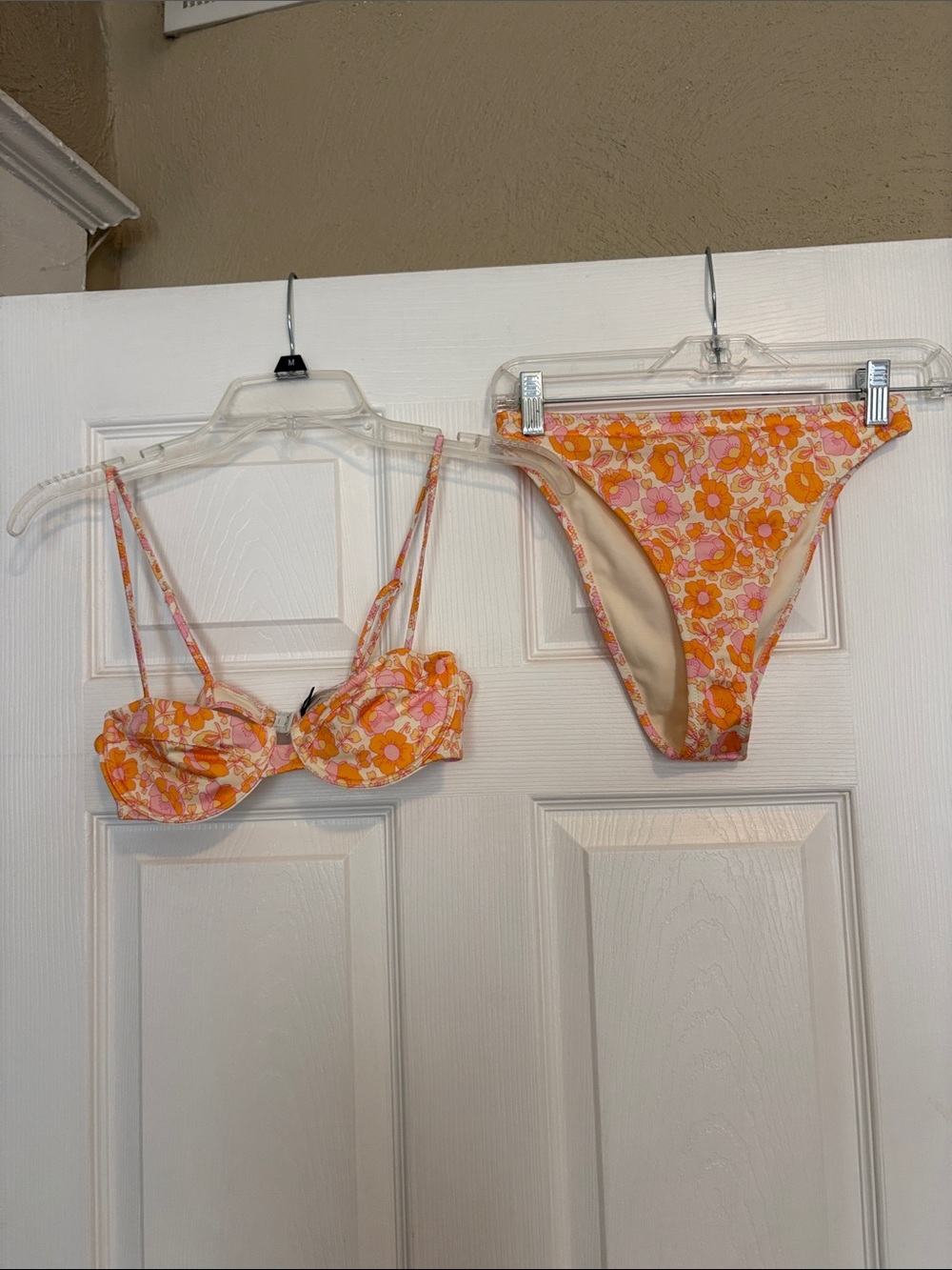 Triangl Swimwear Orange Pink Floral Bikini Set
